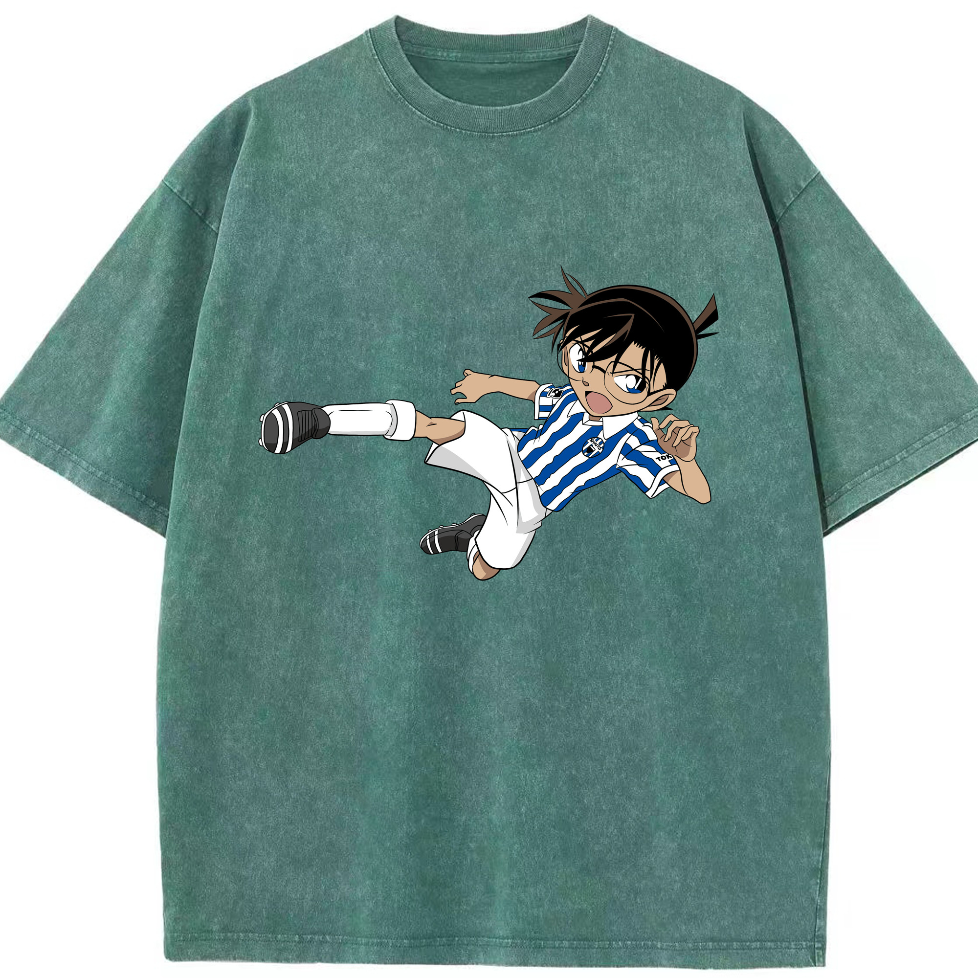 （画像用） 名探偵コナン 江戸川 コナン Detective Conan Conan Edogawa 綿100% ヴィンテージ風 半袖Tシャツ（フロントプリント）
